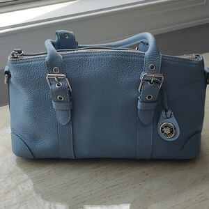 Dooney & Bourke Powder Blue Pebbled Leather Satchel